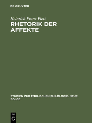 cover image of Rhetorik der Affekte